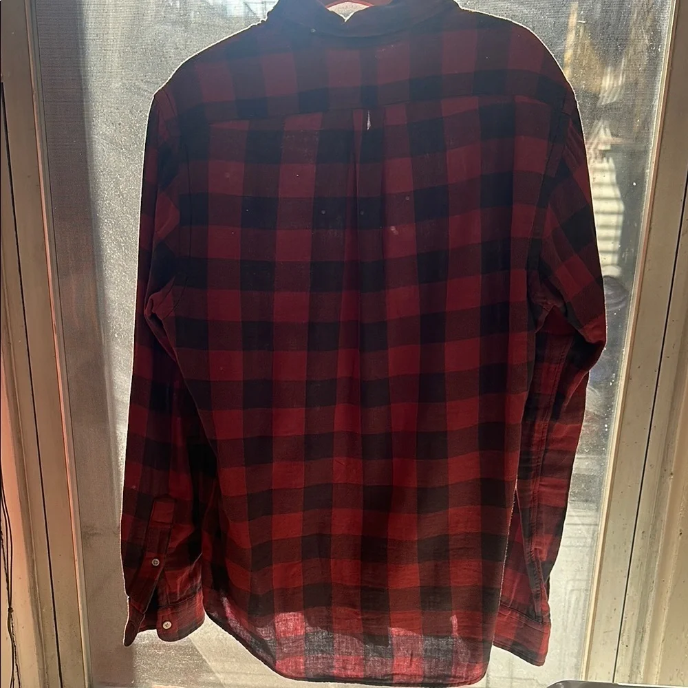 Polo by Ralph Lauren Men's Red and Black Plaid Shirt - Picture 3 of 4